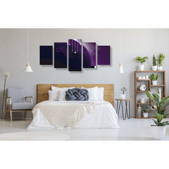 5-dielny obrat Feng Shui fialová abstrakcia