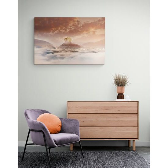 Obraz dom z tekvice na vrchole hory