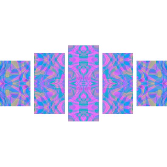5-dielny obraz hypnotická abstrakcia