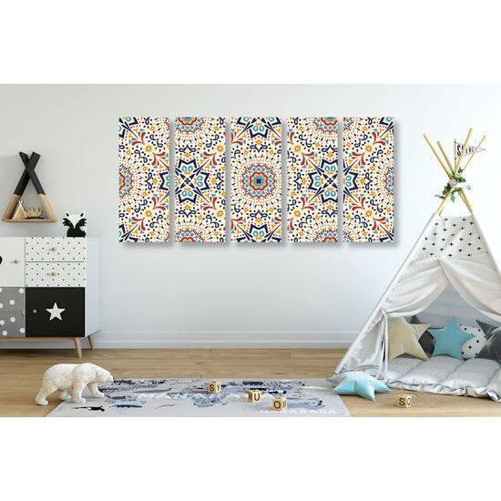 5-dielny obraz zaujímavý pestrofarebný vzor