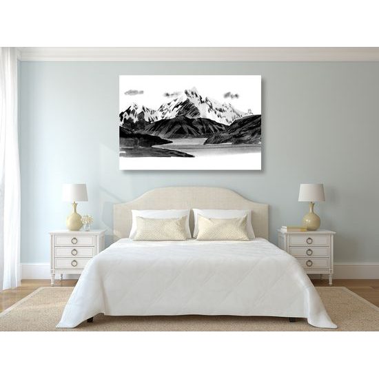 Obraz krása nedotknutej prírody v čiernobielom prevedení