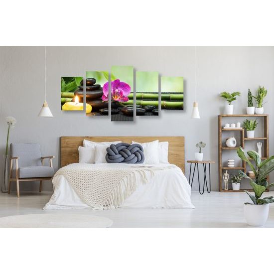 5-dielny obraz záhrada Feng Shui