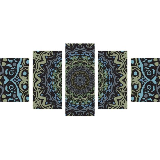 5-dielny obraz zaujímavá vintage Mandala