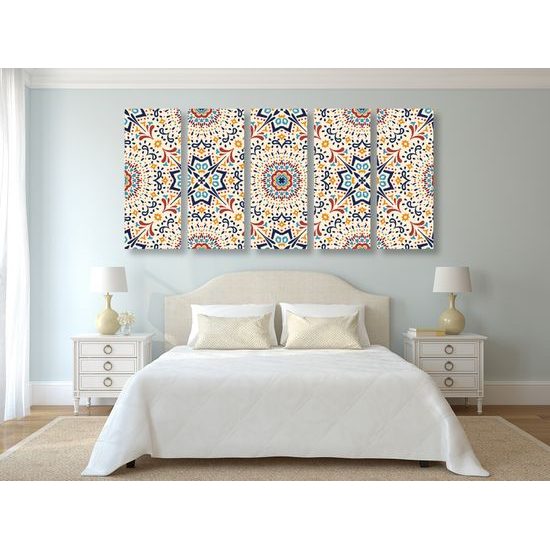 5-dielny obraz zaujímavý pestrofarebný vzor