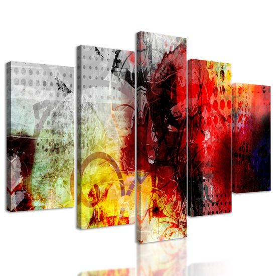 5-dielny obraz moderná abstrakcia