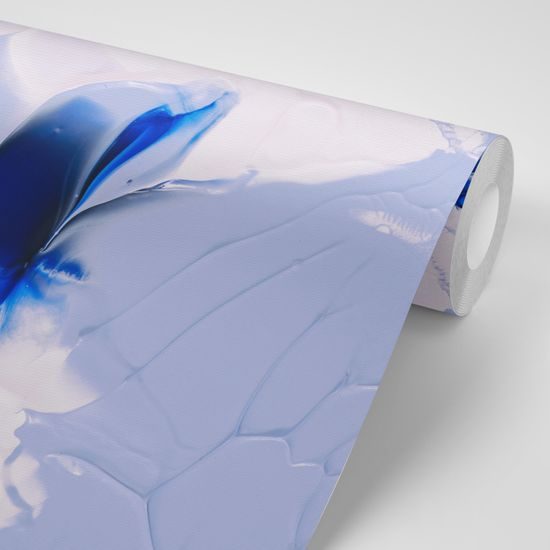 Samolepiaca tapeta modro-biele abstraktné umenie