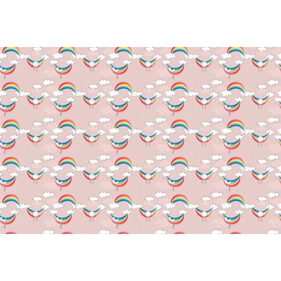 Samolepiaca tapeta farebné dúhy medzi obláčikmi