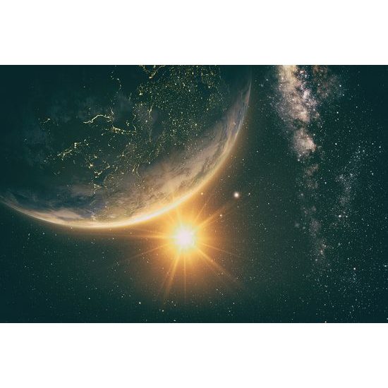 Samolepiaca fototapeta dotyk Zeme s mliečnou cestou