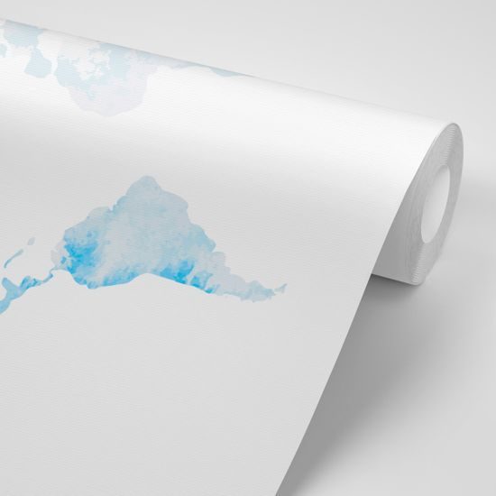 Samolepiaca tapeta svetlomodrá mapa sveta