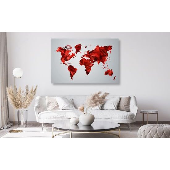 Obraz na korku vektorová červená mapa sveta