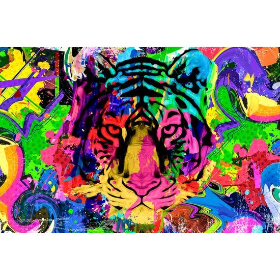 Zaujímavá tapeta pestrofarebná hlava tigra