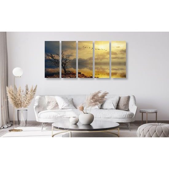 5-dielny obraz pohľad na čisté more