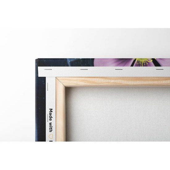 Obraz fialové kvety vo vintage prevedení