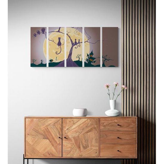 5-dielny obraz strašidelná krajina