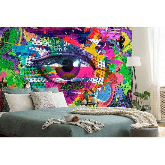 Jedinečná samolepiaca tapeta pop art oko