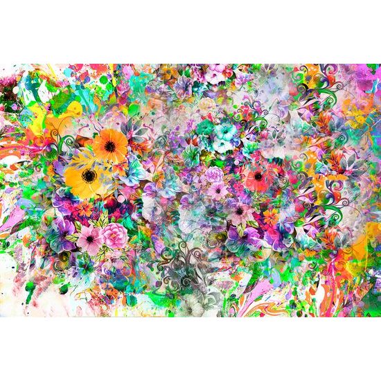 Zaujímavá samolepiaca tapeta rozmanitosť kvetov