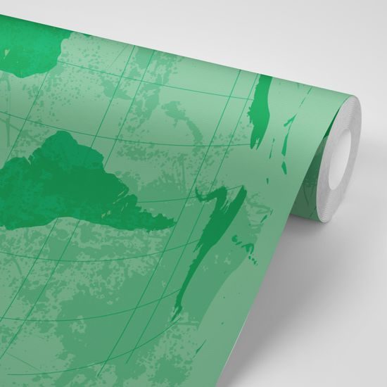 Samolepiaca tapeta historická mapa sveta v zelenom prevedení