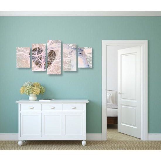 5-dielny obraz zamrznutá breza