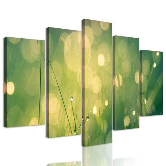 5-dielny obraz ranná lúka