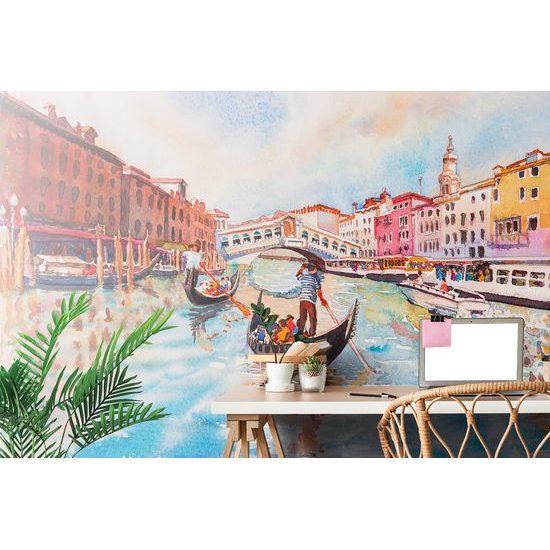 Jedinečná samolepiaca tapeta plavba gondolou