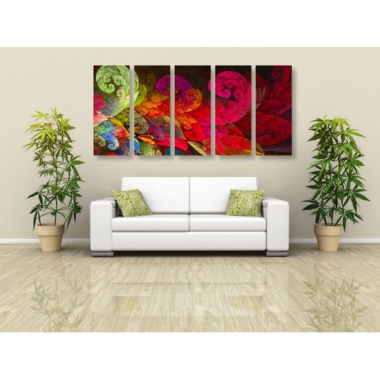 5-dielny obraz pastelový dym