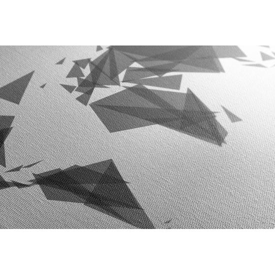 Obraz mapa sveta tvorená trojuholníkmi v čiernobielom prevedení