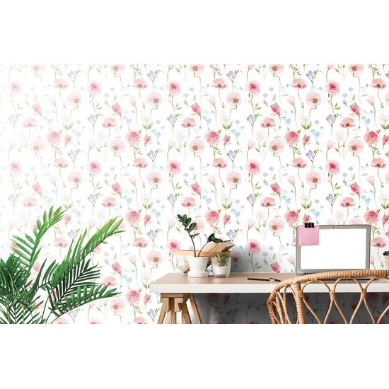 Samolepiaca tapeta lúčne kvety v romantickom zobrazení