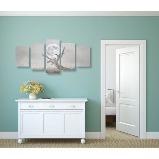 5-dielny obraz zaujímavé zobrazenie mesiaca