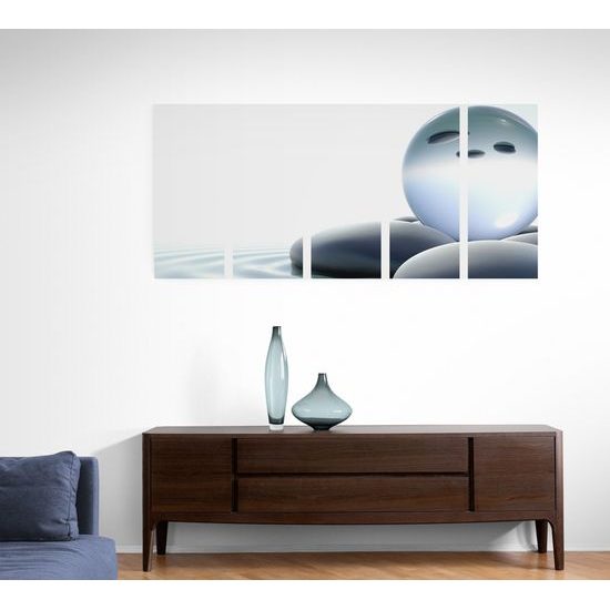 5-dielny obraz meditačné kamene