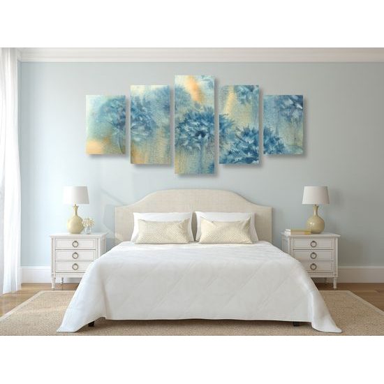 5-dielny obraz umelecká maľba púpavy