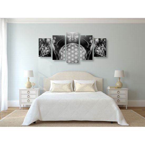 5-dielny obraz sila Ježiša v čiernobielom