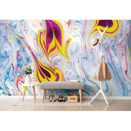 Samolepiaca tapeta zaujímavá hra farieb v Ebru prevedení