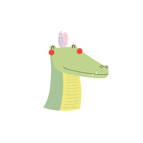 Obraz usmievavý krokodíl s indiánskymi pierkami