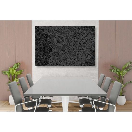 Obraz moderná Mandala v čiernobielom prevedení