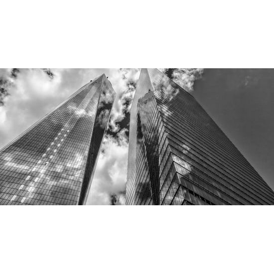 Obraz mrakodrapy v čiernobielom prevedení