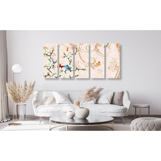 5-dielny obraz vintage príroda