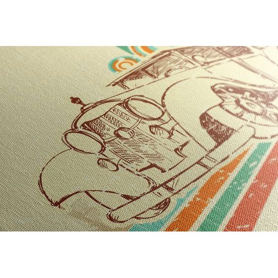 Obraz auto v abstraktnom farebnom prevedení