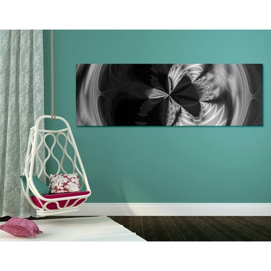 Obraz krásy abstraktných tvarov v čiernobielom prevedení