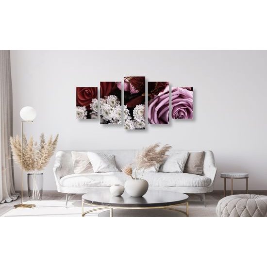 5-dielny obraz nádherná sviatočná kytica
