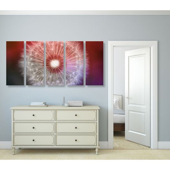 5-dielny obraz púpava v nádherných farbách