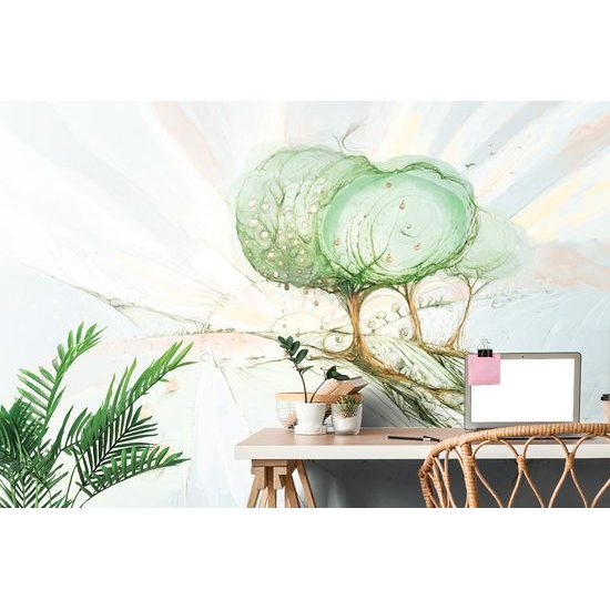 Samolepiaca tapeta zaujímavé abstraktné stromy