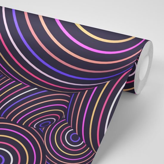 Samolepiaca tapeta 3D guličky s farebnými pásikmi