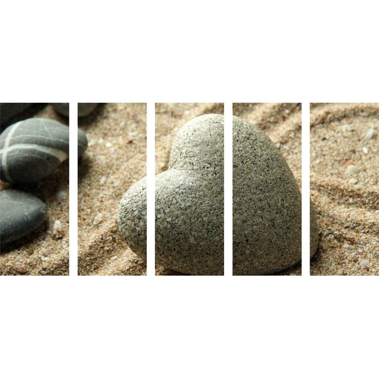 5-dielny obraz Zen kameň ako znak lásky