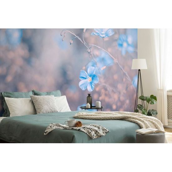 Samolepiaca tapeta drobné modré kvietky