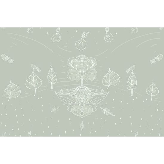 Tapeta strom života v zelenom prevedení