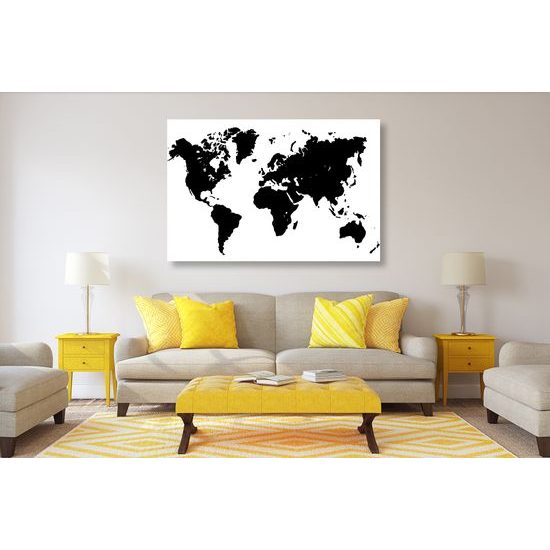 Obraz na korku štýlová čiernobiela mapa