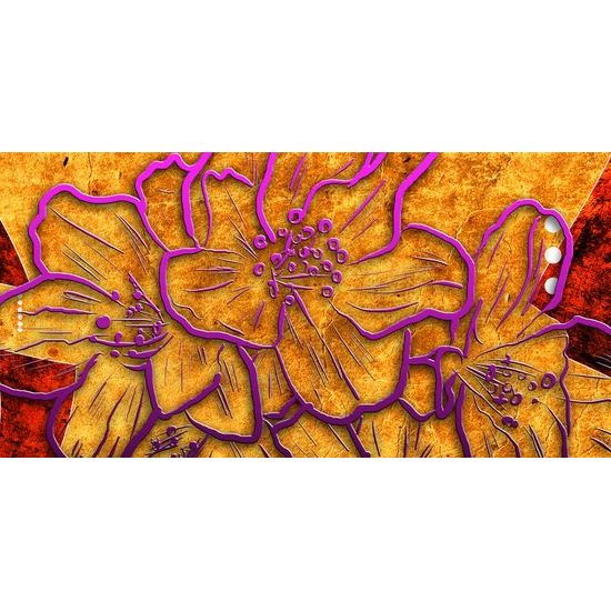 Obraz fialové kvety v abstraktnom prevedení