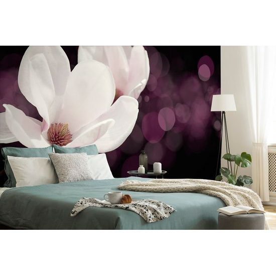 Samolepiaca tapeta nádherná magnólia na abstraktnom pozadí