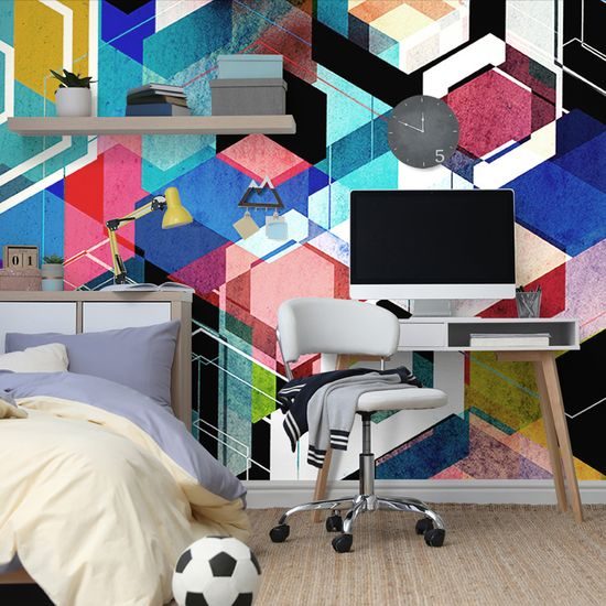 Samolepiaca tapeta abstrakcia geometrických tvarov