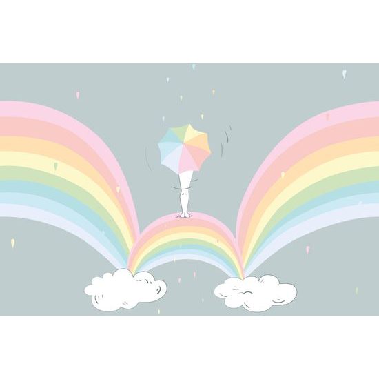 Samolepiaca tapeta po daždi prichádza dúha